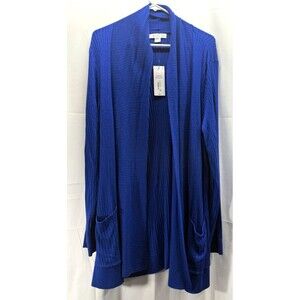 Liz Claiborne Womens Open-Front Blue Cardigan Sweater Size 1X NWT
